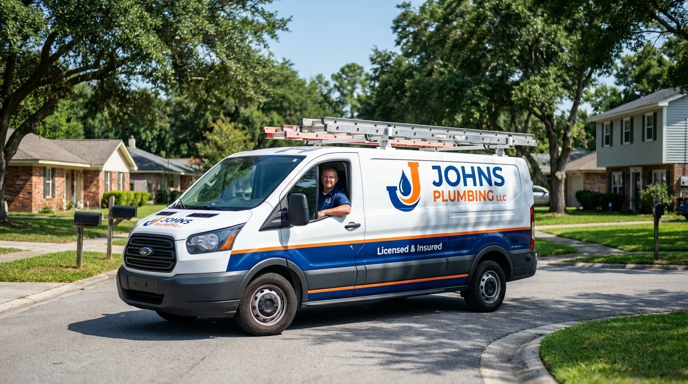 Johns Plumbing LLC service van in Brookville, OH